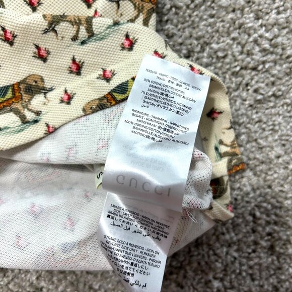 Gucci Mens Sz Small Elephant Print Polo Shirt - Picture 9 of 13